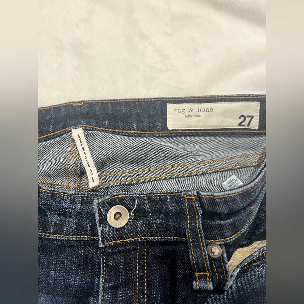 rag & bone Dre Low-Rise Slim Boyfriend Jeans - Harper Wash - Size 27 - Picture 9 of 12